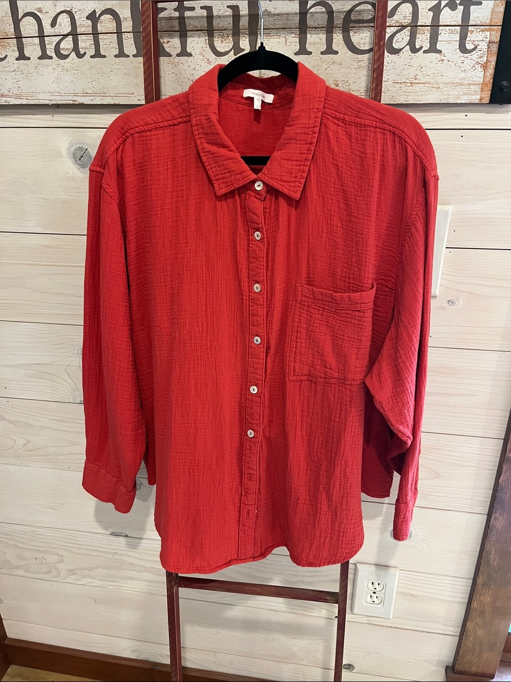 Maurices Red Women's Button-Down Shirt